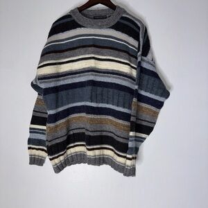 consensus sportswear XL Wool Alpaca Blend Textured Stripe‎ Multicolor Sweater